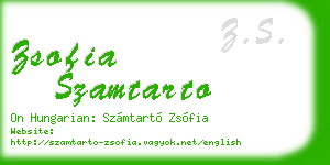 zsofia szamtarto business card